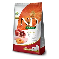 2 vnt. F38890 FARMINA N&D PUMPKIN – DOG Dry Chicken&Pomegranate STARTER PUPPY ALL BR 2,5 kg (pak.4)