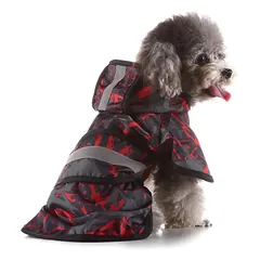 PAW COUTURE gyvūnų augintinių lietpaltis, juodas/raudonas, juodas/raudonas, S dydis — 5 nuotrauka