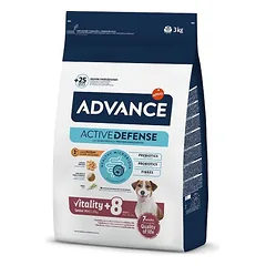 Advance Dog Mini Senior sausas maistas smulkių veislių šunims, vyresniems nei 8 metų, su vištiena ir ryžiais, 3 kg