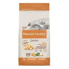 Nature’s Variety Selected Sterilized Free Range Chicken be grūdų sausas maistas suaugusioms sterilizuotoms katėms su laisvai laikomomis vištomis, 7 kg