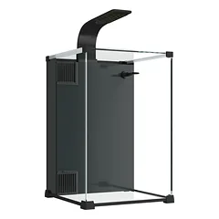 Akvariumo komplektas 36 l su LED apšvietimu, filtru ir pompa, 30x30x45,5 cm, juodas