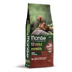 Monge Dry Dog BWILD Grain Free - All Breeds Adult Lamb Potatoes Peas 12 kg