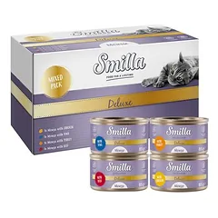 Smilla Deluxe putėsiai ir kąsneliai, mišrus rinkinys, drėgnas maistas katėms 4 x 85 g — 3 nuotrauka