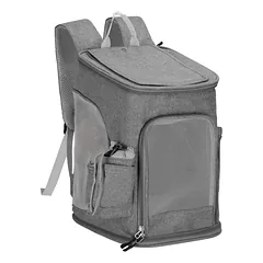 Gyvūnų transportavimo kuprinė, 39 x 28 x 27 cm, pilka — 4 nuotrauka