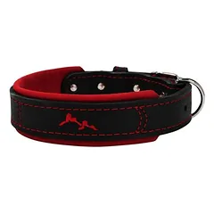 Das Lederband Halsband Zweiburgen Black/Coral