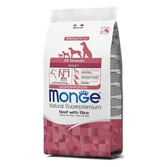 Monge All Breeds Adult Beef and Rice (jautiena) sausas maistas šunims 2.5 kg