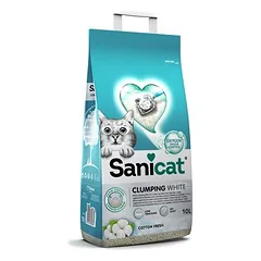Sanicat gumulėlius sudarantis kraikas katėms su gaivios medvilnės kvapu, 10 l — 2 nuotrauka