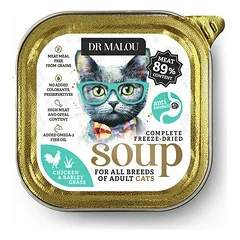 Dr Malou Cat Soup Freeze-Dried Chicken and Barley Grass Anti-Hairball 12 g