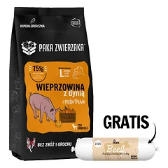 PAKA ZWIERZAKA Seventh Heaven Sausas maistas Kiauliena su moliūgais L 9kg + Jautienos dešra šunims 200g NEMOKAMAI