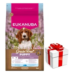 EUKANUBA Puppy&Junior Small/Medium Grain Free 12kg + STAIGMENA ŠUNIUI