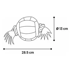 Flamingo žaislas šunims Matchball Aqua Ball su virve, juodas su geltonu Ø 13 cm — 2 nuotrauka