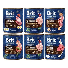 BRIT Premium by Nature Mix skoniai 6x800 g natūralus šunų maistas