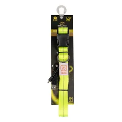 Šviečiantis ir šviesą atspindintis antkaklis šunims, SEECURITY, nailoninis, USB, geltonas, 50 cm — 3 nuotrauka