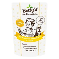 Betty's Landhausküche šviežumo maišelis, gryna vištiena, drėgnas maistas katėms, Gryna vištiena 12 x 100g — 2 nuotrauka