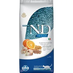FARMINA N&D Ocean Cat Adult Cod, Spelt, Oats & Orange 10 kg