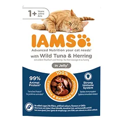 IAMS Delights konservai katėms su tunu ir silke, 85 g nuotrauka