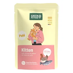 GREEN PETFOOD Kitten Paté with Chicken amd Salmon 85 g su vištiena ir lašiša, paštetas kačiukams