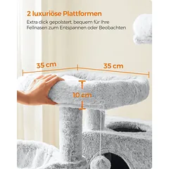 Kačių draskyklė 135 cm su platformomis — 5 nuotrauka