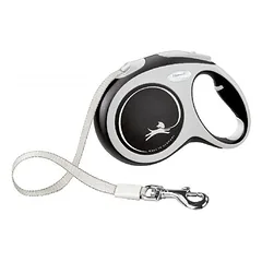Flexi New COMFORT Tape Leash M 5 m, juoda, šunims iki 25 kg