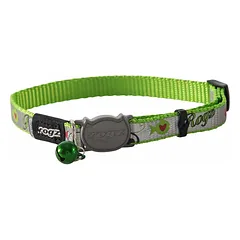 ROGZ Reflecto antkaklis katei žalias su žuvytėmis 11mm/20-31cm