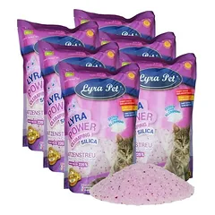 Lyra Pet® Lyra Power® Silica silikagelio grumstelinis kraikas katėms, 6 x 5 l + talpykla — 5 nuotrauka