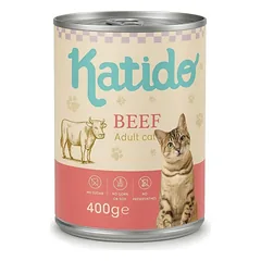 KATIDO Adult Cat Beef 400 g jautiena su lašių aliejumi katėms nuotrauka