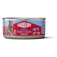 CARNILOVE Cat Can Paté Turkey and Salmon 12x100 g su kalakutų ir lašišos, paštetas katėms