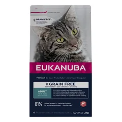 EUKANUBA Grain Free Adult Lašiša 2 kg suaugusioms katėms