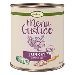Lukullus Menu Gustico - kalakutiena su saldžiosiomis bulvėmis, cukinijomis ir morkomis, drėgnas maistas šunims