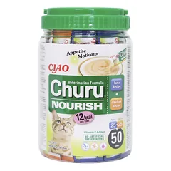 Inaba Churu Cat Nourish Chicken & Tuna drėgnas užkandis paštetas katėms su vištiena ir tunu, 50×14 g