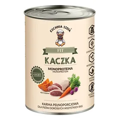 KUCHNIA SZEFA Fit Kaczka 400 g niskotirščių, monoproteininė maistas šunims visų veislių