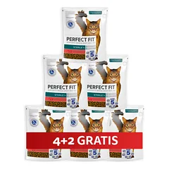 PERFECT FIT Sterile 1+ 6 x 750 g visavertis sausas pašaras suaugusioms katėms, turintis daug jautienos, 4+2 GRATIS.