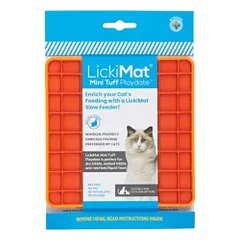 Laižymo kilimėlis LickiMat Cat Playdate Tuff, oranžinis