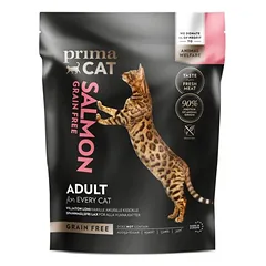PrimaCat Grain Free Salmon be grūdų sausas maistas suaugusioms katėms su lašiša, 400 g