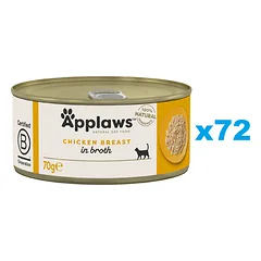 APPLAWS Cat Adult Chicken Breast in Broth vištienos krūtinėlė sultinyje 72x70 g