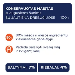 CLUB 4 PAWS Premium konservuotas ėdalas mažų veislių šunims su jautiena drebučiuose 24x100 gr — 2 nuotrauka