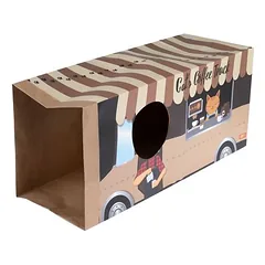 TIAKI popierinis tunelis katėms Coffee Truck, L 60 x B 22 x H 27 cm — 2 nuotrauka