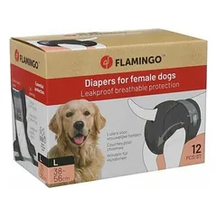Flamingo DIAPER FEMALE DIPY BLACK L 38-56 cm 12pcs.