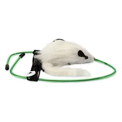 Magic Cat Toy A Door-Able Bouncing Mouse žaislas katėms su barškučiu ir katžolėmis, pakabinamas ant durų, pliušinis, pelės ilgis 9 cm — 4 nuotrauka