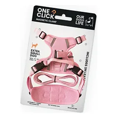 OURDOGSLIFE magnetinės šunų petnešos + 2 m pavadėlis (komplektas), XS, rožinė — 2 nuotrauka