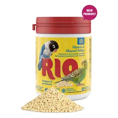 RIO Vitamin And Mineral Pellets For Budgies And Parakeets papildomas maistas banguotiesiems papūgėliams ir mažiesiems papūgoms, 120 g