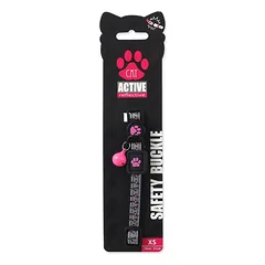 Active Cat Collar Reflective XS Pink atspindintis antskakalis katėms, reguliuojamas, su varpeliu, 1×19-31 cm — 2 nuotrauka