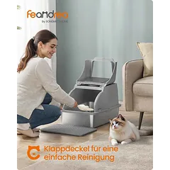Uždaras kačių tualetas „Feandrea“ PPT005G01, XL, 2 įėjimai, Pilkas, 61 × 41 × 36,5 cm — 2 nuotrauka