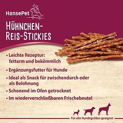Cookie´s Delikatess vištienos ir ryžių Stickies, skanėstai šunims — 4 nuotrauka