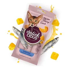 Delickcious kreminiai skanėstai katėms su sardinėmis ir moliūgais, 4×15 g.