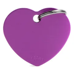 My Family didelė violetinė širdelė graviruojamas pakabukas šunims, katėms