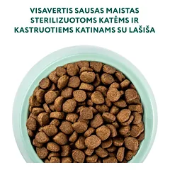 OPTIMEAL sausas maistas sterilizuotoms katėms su lašiša 1.5 kg — 5 nuotrauka