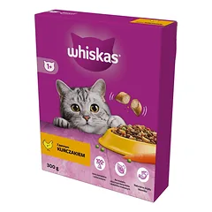 WHISKAS Adult 300 g sausas visavertis ėdalas su gardžia vištiena suaugusioms katėms