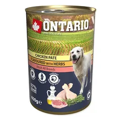 Ontario Dog Chicken Pate With Herbs visavertis konservu maistas suaugusiems šunims, 400 g