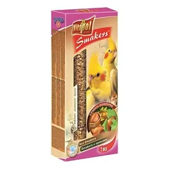 Vitapol Standard Smakers Nut For Cockatiel lazdelės skanėstas vidutinėms papūgėlėms su riešutais, 90 g, 2 vnt.